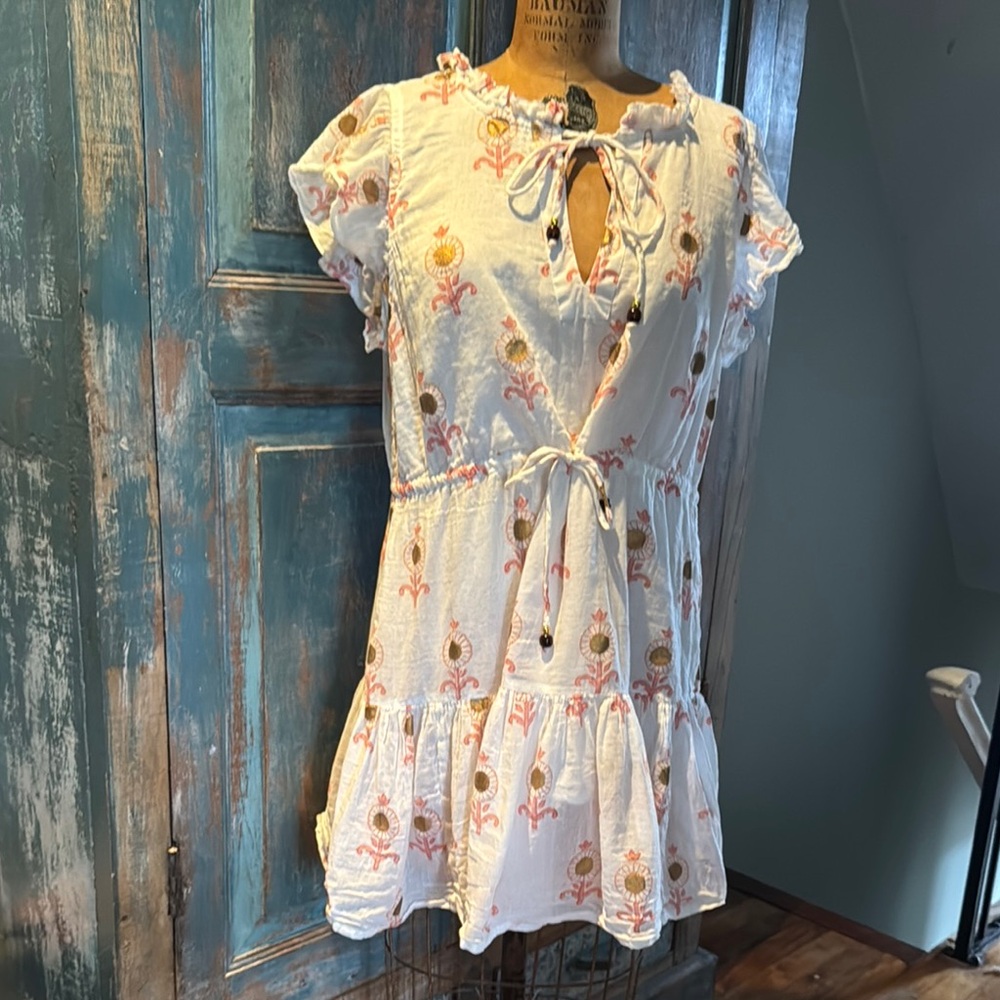 Oliphant metallic print flirty cinch Dress